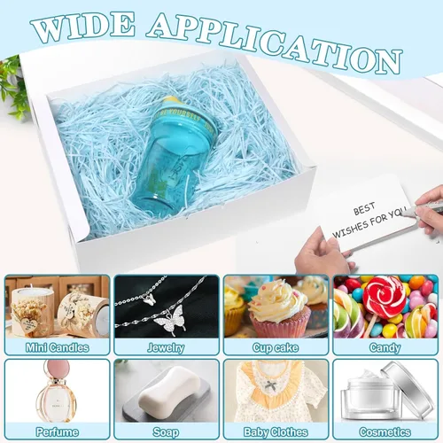 Miniatura 5 de 12 cajas de regalo grandes blancas con tapa, caja de regalo plegable de 12 x 9 x 4 pulgadas con cinta, cajas de regalo de fiesta para regalos, día