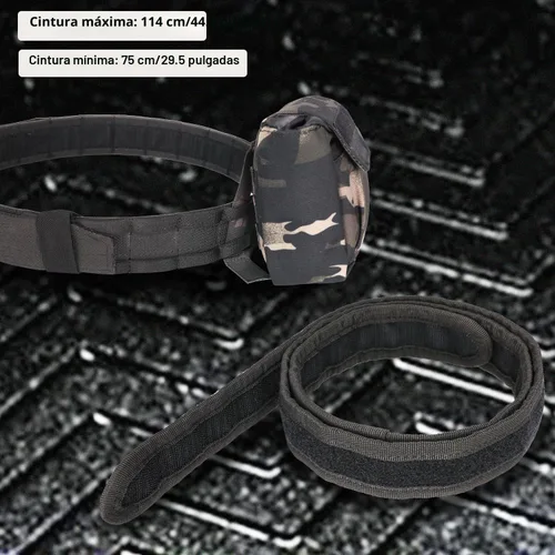 Miniatura 5 de YAKEDA Cinturones Tácticos de Batalla para Hombres - Cinturón Airsoft de Liberación Rápida con Trigger, Cinturones de Servicio Pesado con Bolsas 7 CP