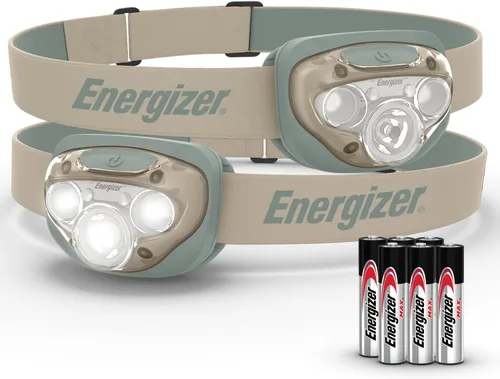 Energizer Linterna frontal LED PRO (paquete de 2), faros resistentes al agua IPX4, luz de cabeza de alto rendimiento para exteriores, camping,