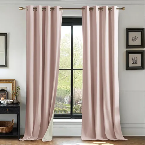 Miniatura 12 de RYB HOME Cortinas de terciopelo beige camello 84 pulgadas, cortinas gruesas de terciopelo para oscurecer la habitación para decoración de granja