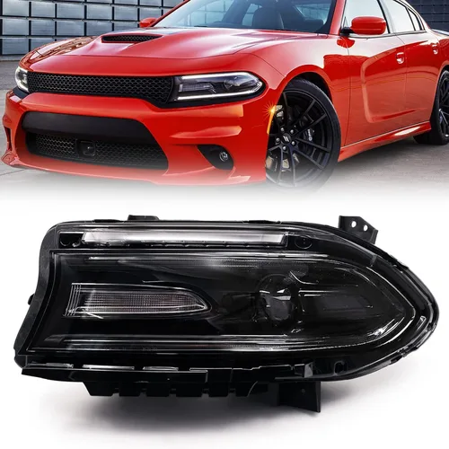 Conjunto de faros delanteros FIONE Xenon/HID compatible con Dodge Charger 2015-2021 con luz diurna LED en el lado izquierdo del conductor LH (No es