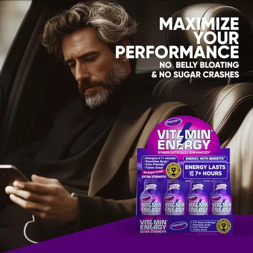 Miniatura 5 de Vitamin Energy Immune+ Extra Strength Energy Shot Army Orange 10 unidades, 260 mg de cafeína natural, vitaminas B, citicolina, té verde, apoyo