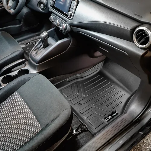 Miniatura 3 de SMARTLINER Juego de alfombrillas de primera fila para todo tipo de clima, compatibles con Nissan Versa 2020-2025