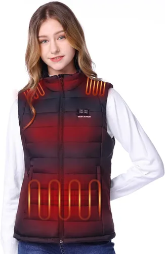 Miniatura 9 de SNOW LEOPARD Chaleco térmico para mujer con batería, ligero, calentamiento de invierno, lavable, ajuste delgado para esquí, caza