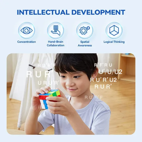 Miniatura 4 de Monster Go Cubo de velocidad magnético 3x3, cubo mágico sin calcomanías de 48 imanes, juguete de rompecabezas 3D educativo para niños principiantes