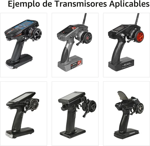 Miniatura 2 de Radiolink Gatillo de volante de aleación RC con una sola mano, adaptador de accesorio de control para Radiolink RC8X RC4GS RC6GS/Flysky Negro