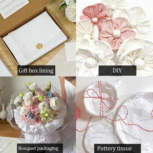 Miniatura 9 de LIAPAWPAW Rollo de papel de seda negro a granel para envoltura de regalos, ramos de flores y manualidades, 17 pulgadas x 98 pies, papel de seda