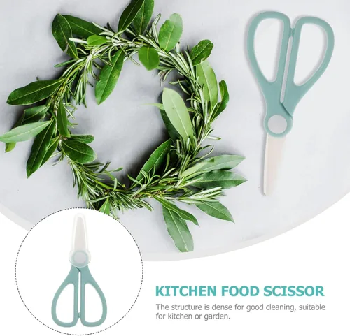 Miniatura 6 de TEHAUX Tijeras de cocina multifuncionales de 5.90 pulgadas, tijeras de alimentos ligeras para cortar verduras, frutas, pizza, pollo y jardín, diseño