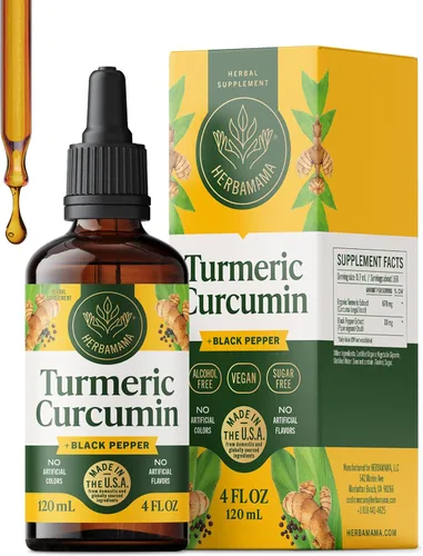 HERBAMAMA Suplemento de curcumina de cúrcuma - Cúrcuma con pimienta negra para apoyo inmunológico - Apoyo articular con suplementos de curcumina -