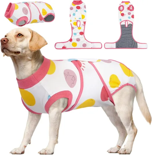 Miniatura 43 de Kuoser Traje de cirugía para perro, cómodo traje de recuperación para perros hembras para cirugía, mameluco protector posoperatorio, alternativa