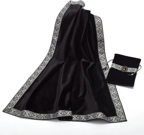 Miniatura 2 de BLESSUME Mantel de tarot de altar para lectura con bolsa negra
