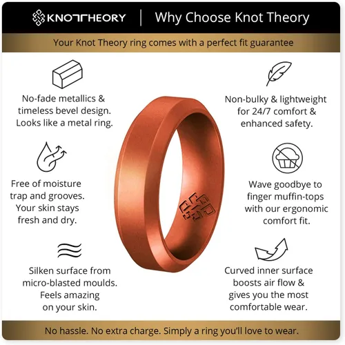 Miniatura 63 de Knot Theory - Anillo de boda de silicón para hombres y mujeres Anillos de goma finos de calidad superior con gran estilo, comodidad; son ideales