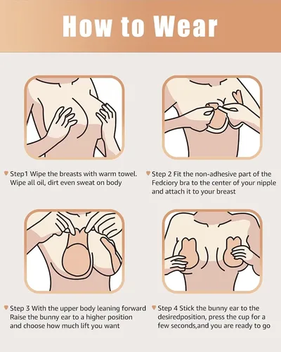 Miniatura 6 de Brasier adhesivo, 2 pares de pechos adhesivos para mujer, sujetadores invisibles de silicona para vestido sin tirantes sin espalda