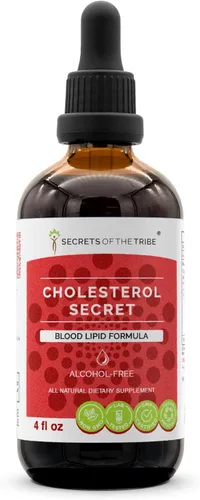 Secrets of the Tribe - Secreto de colesterol, fórmula de lípidos en sangre, mezcla de suplementos de hierbas Drops Extracto líquido sin alcohol 4 fl