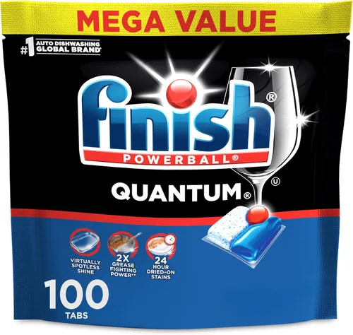 Miniatura 14 de Finish Quantum Cápsulas para lavavajillas, sin enjuague previo, detergente para lavavajillas, elimina las manchas y la grasa seca 24 horas, dejando