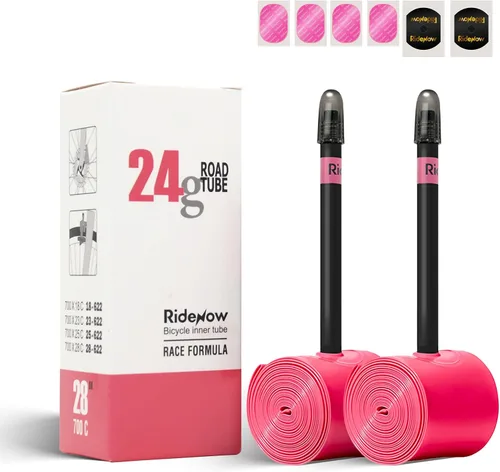 Miniatura 27 de Ridenow 2-Pack Bike Inner Tube for 700/18C-28C, 700/18C-32C,700/28C-38C with 45/65/85 mm Metal &TPU Presta Valves for Road Bikes, Super Light