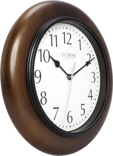 Miniatura 3 de La Crosse Reloj 404-2625 10 in Linwood Reloj de pared de madera de cuarzo