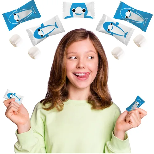 Miniatura 3 de 55 unidades de caramelos Shark Soft Sours, mentas para después de la cena, sin grasa, certificado Kosher, envueltos individualmente (55 piezas)