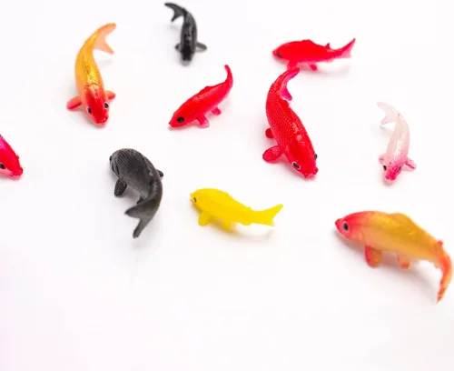 Miniatura 2 de X Hot Popcorn 40 piezas de peces en miniatura para manualidades, mini figuras de peces koi, pequeños peces de plástico en miniatura, suministros