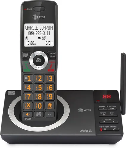 Miniatura 19 de AT&T DECT 6.0 Teléfono doméstico con cable/inalámbrico con 2 auriculares y contestador automático, bloqueador inteligente de llamadas, identificador