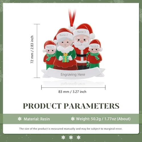 Miniatura 2 de Adornos de Navidad personalizados 2023, adorno familiar con nombre de familia, decoraciones de Navidad para colgar adornos para árbol de Navidad