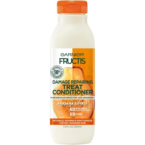 Garnier Fructis - Acondicionador reparador reparador de daños, 98% de ingredientes derivados naturalmente, papaya, nutre el cabello seco dañado,