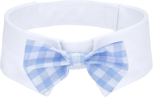 Miniatura 20 de Collar de esmoquin con moño para perro Segarty - Corbatín negro con corbata de cuello ajustable y hecha a mano en blanco para gatos y perros machos