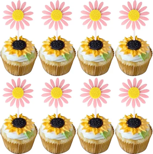 Miniatura 10 de 1 paquete de decoración de pastel de feliz cumpleaños con purpurina de girasol para pasteles, baby shower, niños, cumpleaños, verano, baby shower