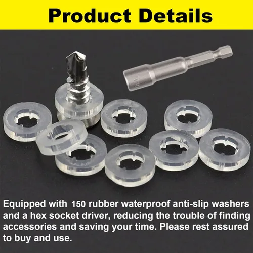 Miniatura 8 de 150 tornillos autoperforantes #8 x 2 para metal, tornillos hexagonales de acero inoxidable 410, tornillos Tek magnéticos de alta resistencia
