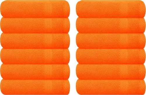 Miniatura 118 de GLAMBURG - Juego de 12 toallas faciales ultrasuaves de 13 x 13 pulgadas, 100% algodón, duraderas y altamente absorbentes, ideales para baño, cocina