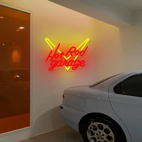 Miniatura 7 de Letrero de neón de garaje Hot Rod, luz led de neón para garaje, letrero de neón de auto para decoración de pared, letrero de neón regulable