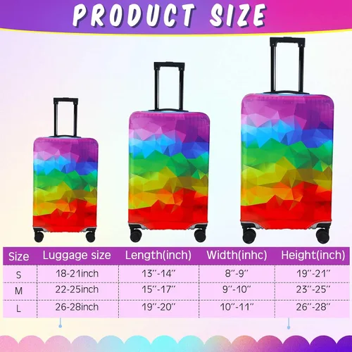 Miniatura 2 de Sweetude Funda de equipaje de viaje, lavable, protector de maleta con diseño de rombos geométricos, para equipaje de 18 a 28 pulgadas, 3 tamaños