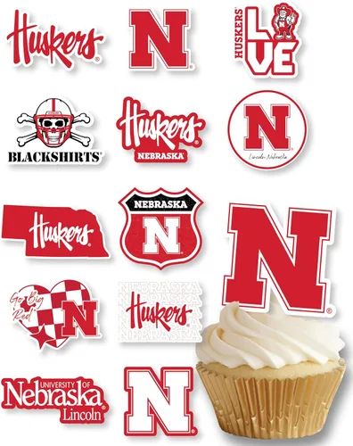 Miniatura 28 de Decoraciones para cupcakes de la Universidad de Alabama, suministros para fiestas de fútbol americano, cumpleaños, graduación (24 piezas)