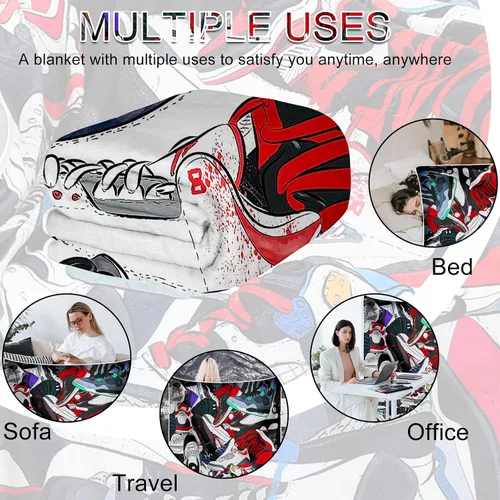 Miniatura 4 de EISKBC Manta de baloncesto para niños, suave y acogedora franela de forro polar, decorativa para sofá, silla, cama, sala de estar, 60 x 50 pulgadas