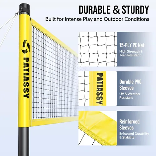 Miniatura 9 de Badminton Set for Backyard, Outdoor Badminton Net with Anti-Sag Design, 4 Professional Badminton Rackets, 4 Shuttlecocks and Carry Bag for Lawn or