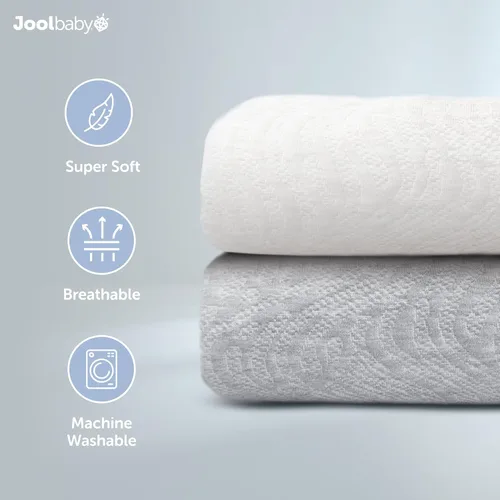 Miniatura 4 de Jool Baby Fundas para cambiador (paquete de 2) suaves y cómodas, se adaptan a la mayoría de los cambiadores de pañales estándar