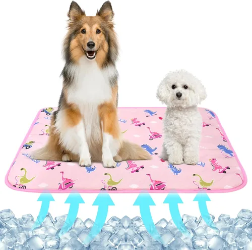 Miniatura 23 de NACOCO - Colchoneta refrescante para mascotas, para gatos, perros, cojín de verano, refrescante, cómoda, suave para mascotas y adultos Rosa
