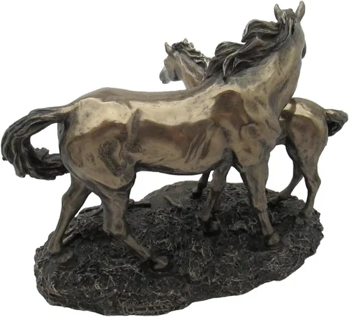 Miniatura 4 de Escultura de bronce, yegua y potro