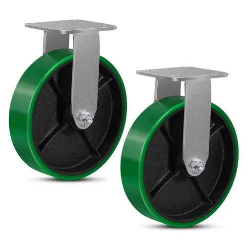 Miniatura 64 de Ruedas giratorias, ruedas industriales de 4 pulgadas resistentes, poliuretano en rueda de acero, ruedas giratorias de placa superior