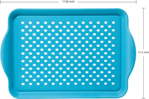 Miniatura 3 de Oggi charola rectangular con agarre de caucho, Agua (Aqua)