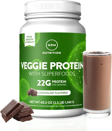 Miniatura 10 de MRM Nutrition Proteína vegetal con superalimentos, proteína en polvo con sabor a vainilla para mujeres y hombres, 0.78 oz de proteína vegana