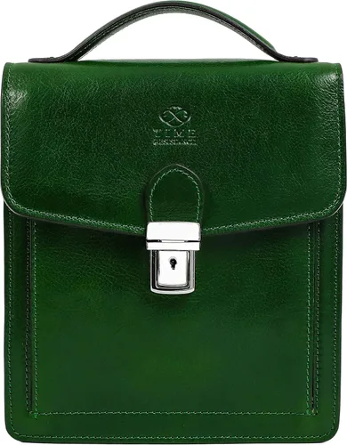 Time Resistance Maletín pequeño de cuero para hombre - Bolso cruzado - Bolso bandolera de cuero italiano - Caja de regalo incluida