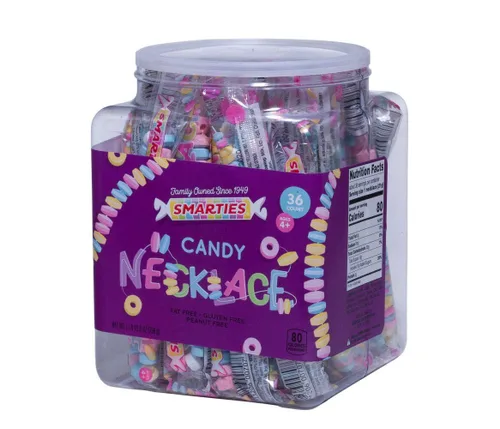 Miniatura 8 de Smarties Collar de caramelo – Caramelo a granel envuelto individualmente – Sin gluten y vegano, sabor a fruta, caramelo duro en cuerda elástica
