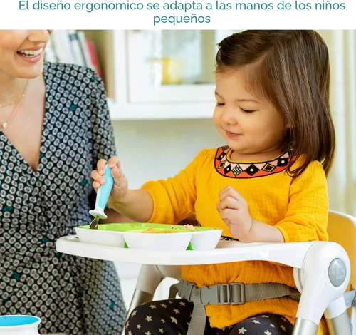 Miniatura 2 de Munchkin® Raise™ - Juego de cubiertos para niños pequeños, tenedor y cuchara, con punta que se mantiene fuera de la mesa, sin bisfenol A, paquete