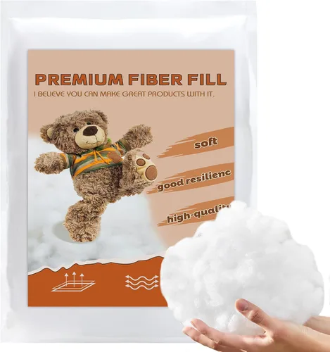 Relleno de fibra de 3.52 onzas para animales de peluche, fibra de poliéster premium, relleno de relleno de poliéster reciclado, relleno de almohada