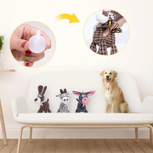 Miniatura 5 de Juguete de felpa chirriante para perro, juguete de felpa chirriante, juguete interactivo para masticar, juguete chirriante para perros pequeños