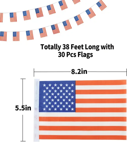 Miniatura 2 de Bandera de Estados Unidos, pequeña bandera americana, mini banderas de Estados Unidos, utilizada para fiestas, escuela, eventos deportivos, USA
