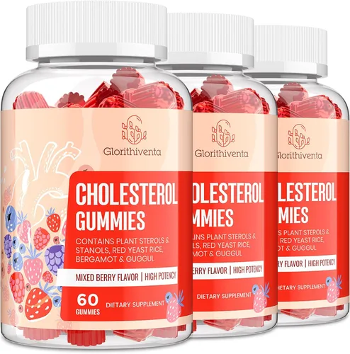 Miniatura 9 de Suplemento para el colesterol con esteroles vegetales y estanoles, guggul, extracto de naranja bergamota, arroz de levadura roja, gomitas