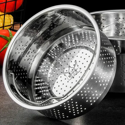 Miniatura 7 de Hemoton Cesta de vapor de acero inoxidable, inserto de vapor de metal, estante para cocinar al vapor, verduras, colador de frutas, colador