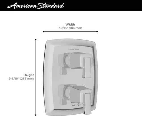 Miniatura 3 de American Standard TU353740.295 Townsend - Desviador de ducha integrado de 2 manijas, solo níquel cepillado